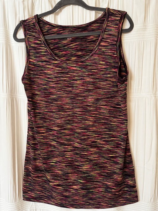Hanes Tops - Hanes Multicolor Space-Dye Tank Top in Black, Pink & Yellow